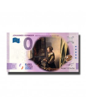 0 Euro Souvenir Banknote Johannes Vermeer Colour Netherlands PEBF 2021-4