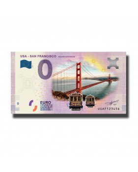 0 Euro Souvenir Banknote San Francisco Golden Gate Bridge Colour USA USAF 2019-1