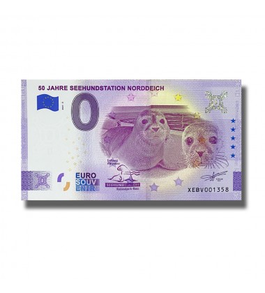 0 Euro Souvenir Banknote 50 Jahre Seehundstation Norddeich Germany XEBV 2021-2