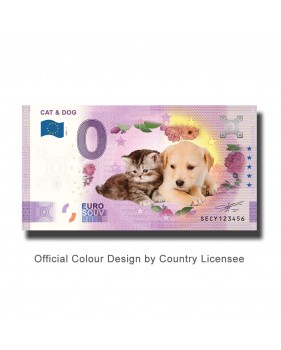 0 Euro Souvenir Banknote Cat And Dog Colour Italy SECY 2021-1