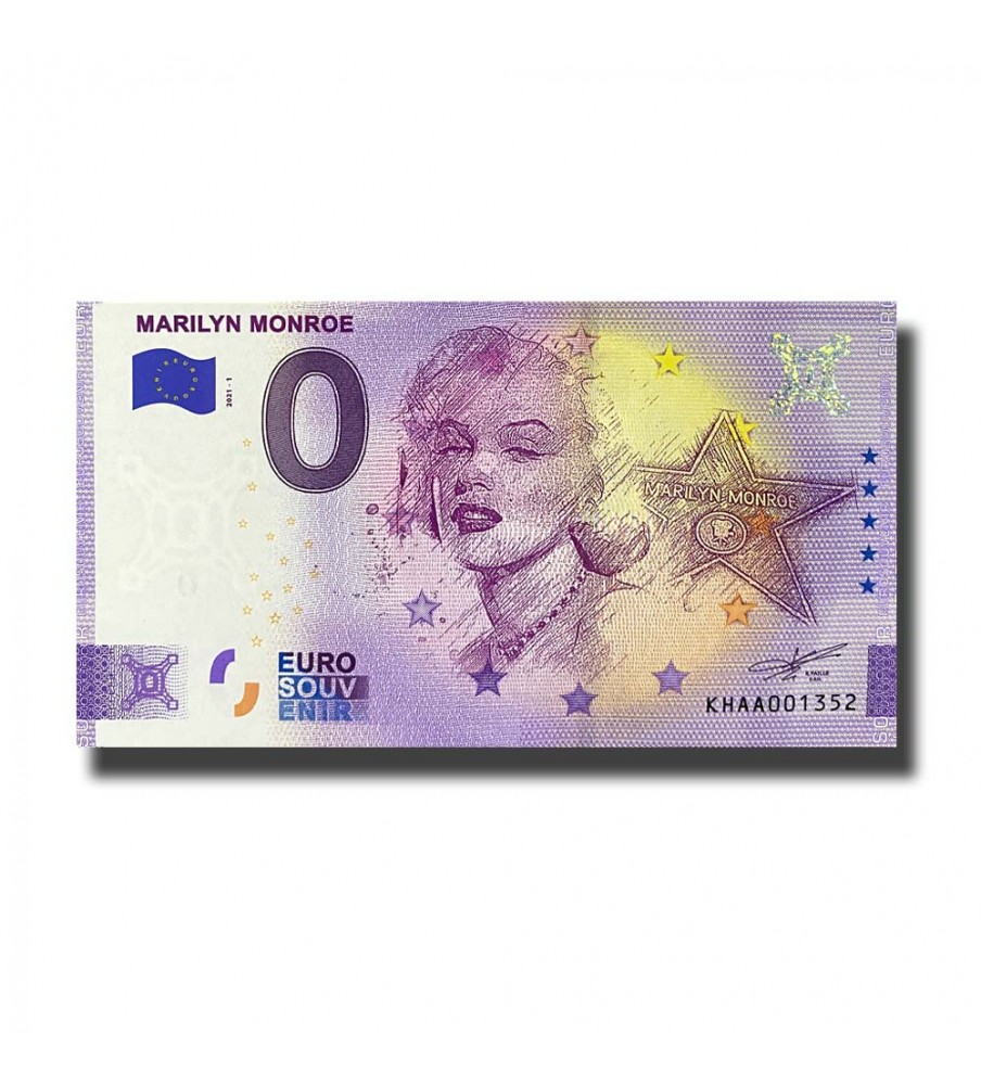 0 Euro Souvenir Banknote Marilyn Monroe Cambodia KHAA 2021-1