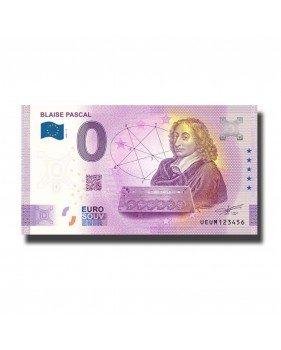 0 Euro Souvenir Banknote Blaise Pascal France UEUM 2021-2