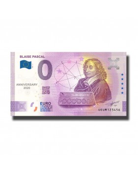 Anniversary 0 Euro Souvenir Banknote Blaise Pascal France UEUM 2021-2