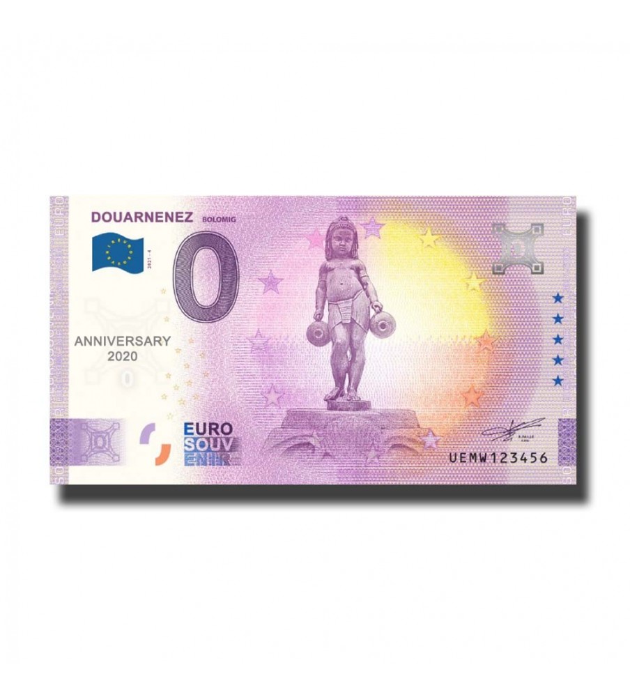 Anniversary 0 Euro Souvenir Banknote Douarnenez Bolomig France UEMW 2021-4