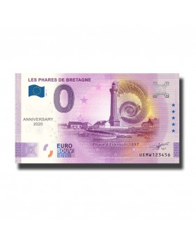 Anniversary 0 Euro Souvenir Banknote Les Phares De Bretagne France UEMW 2021-5