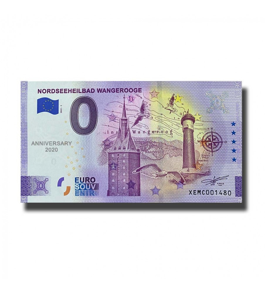 Anniversary 0 Euro Souvenir Banknote Nordseeheilbad Wangerooge Germany XEMC 2021-1