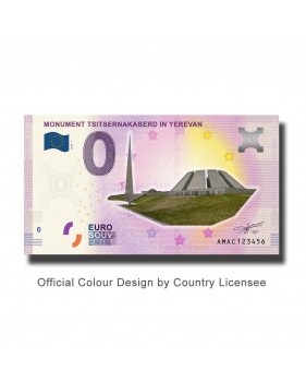 0 Euro Souvenir Banknote Monument Tsitsernakaberd in Yerevan Colour Armenia AMAC 2019-1