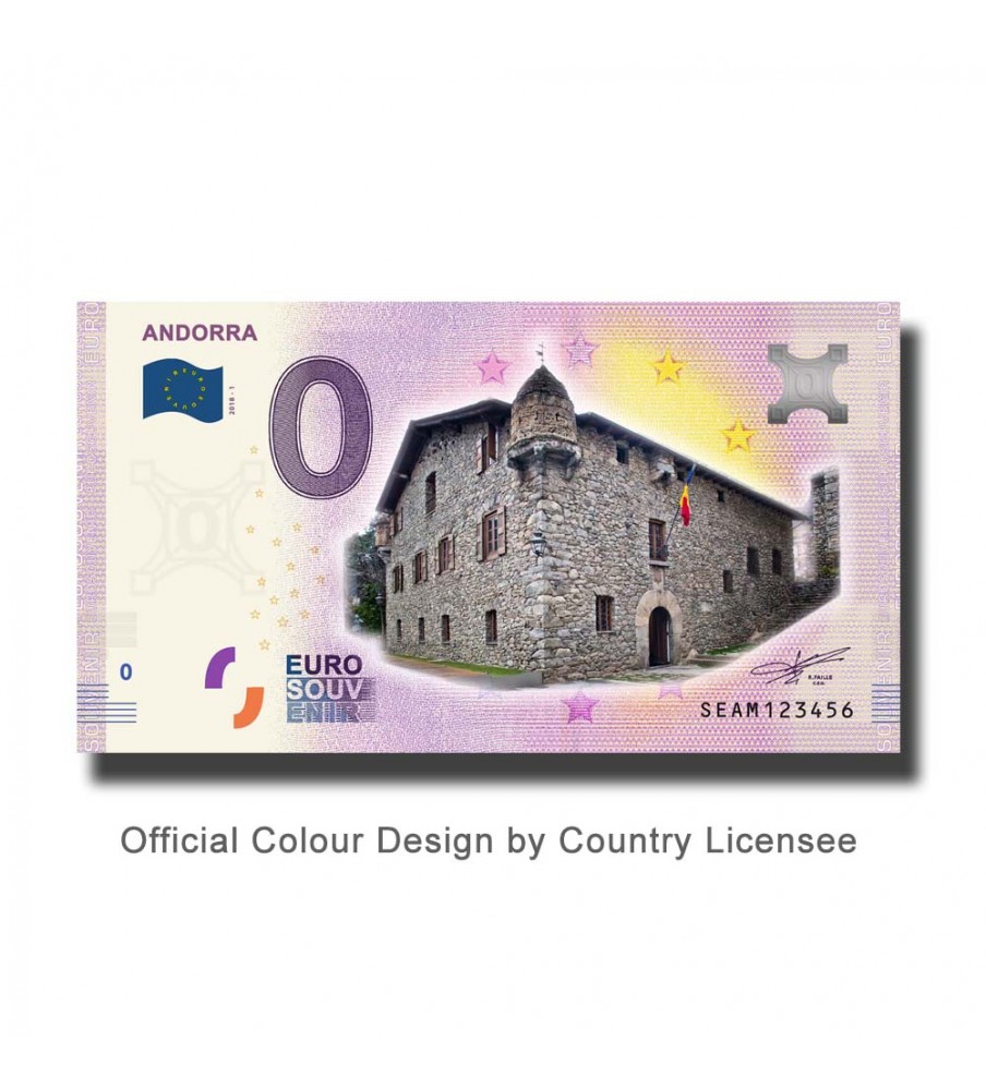 0 Euro Souvenir Banknote Andorra Colour Andorra SEAM 2018-1