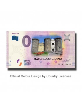 0 Euro Souvenir Banknote Napoli Colour Italy SECA 2020-1