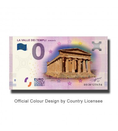 0 Euro Souvenir Banknote La Valle Dei Templi Agrigento Italy Colour SECB 2020-1