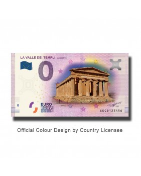 0 Euro Souvenir Banknote La Valle Dei Templi Agrigento Italy Colour SECB 2020-1