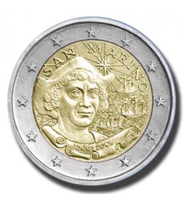 2006 San Marino 500th Anniversary of the Death of Christopher Columbus 2 Euro Coin