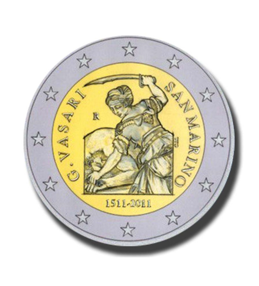 2011 San Marino 500th Anniversary of The Birth of Giorgio Vasari 2 Euro Coin 2011 San Marino 500th Anniversary of The Birth of Giorgio Vasari 2 Euro Coin
