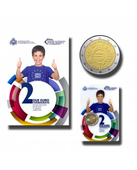 2012 San Marino 10 Years of The Euro 2 Euro Commemorative Coin