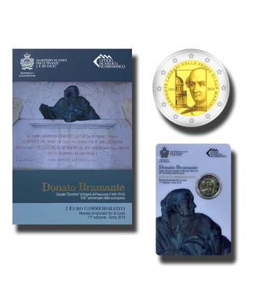 2014 San Marino 500th Anniversary of the Death of Bramante Lazzari 2 Euro Coin