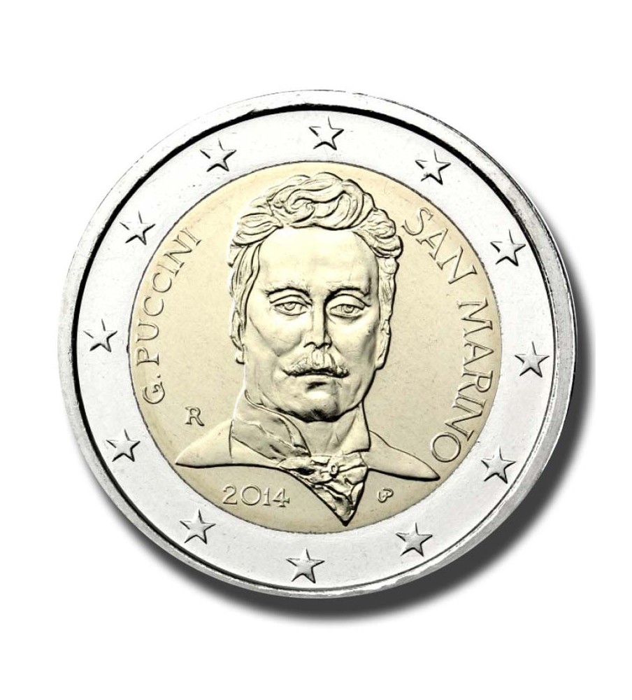 2014 San Marino 90th Anniversary of the Death of Giacomo Puccini 2 Euro Coin