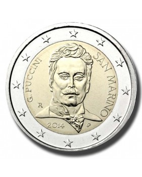 2014 San Marino 90th Anniversary of the Death of Giacomo Puccini 2 Euro Coin