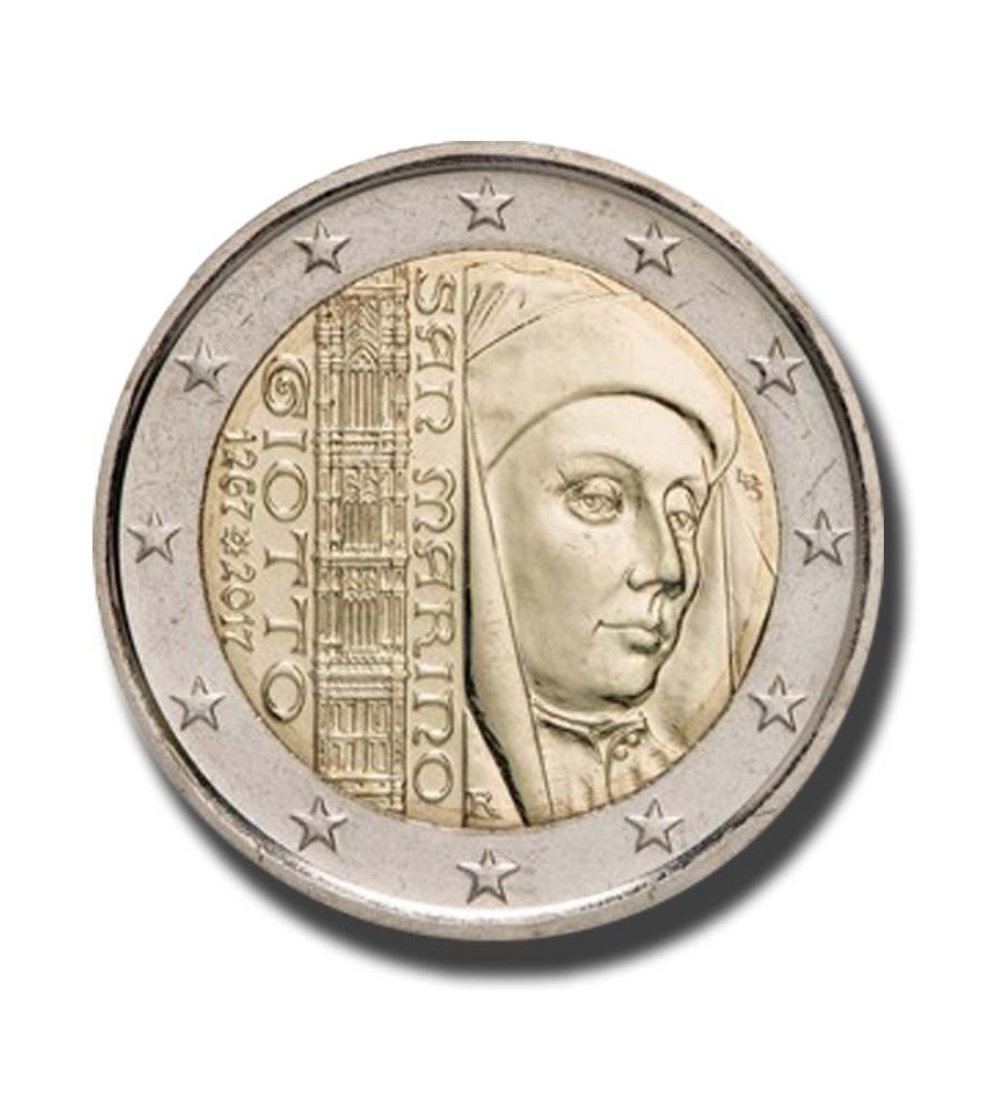 2017 San Marino 750 Years Anniversary Birth of Giotto 2 Euro Commemorative Coin 2017 San Marino 750 Years Anniversary Birth of Giotto 2 Euro Commemorative Coin