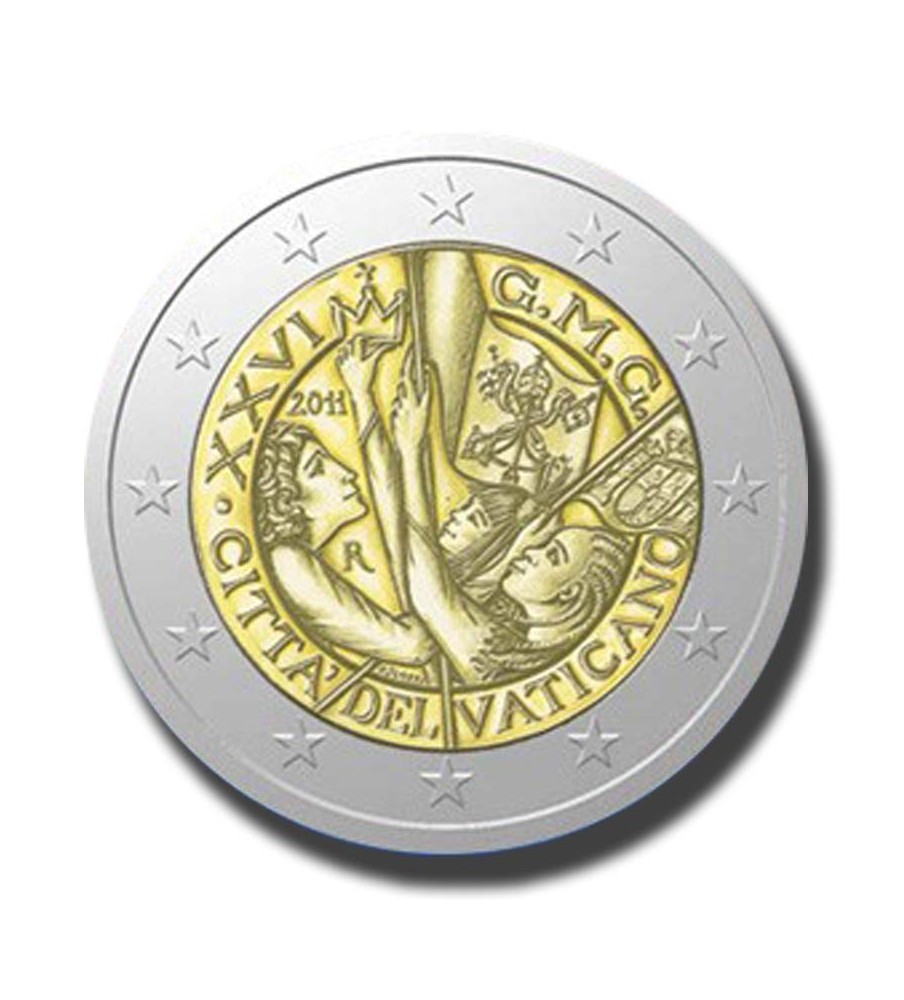 2011 Vatican XXVI World Youth Day Madrid 2011 2 Euro Coin 2011 Vatican XXVI World Youth Day Madrid 2011 2 Euro Coin