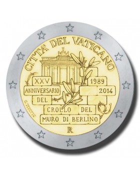 2014 Vatican 25 Years Since the Fall of the Berlin Wall 2 Euro Coin
