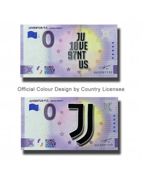 0 Euro Souvenir Banknote Juventus F.C Set of 2 Matching Numbers Colour Italy SECZ 2021-2