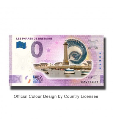 0 Euro Souvenir Banknotes Les Phares De Bretagne Colour Fance UEMW 2021-5