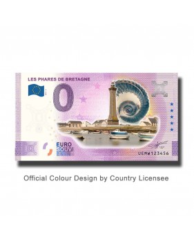 0 Euro Souvenir Banknotes Les Phares De Bretagne Colour France UEMW 2021-5