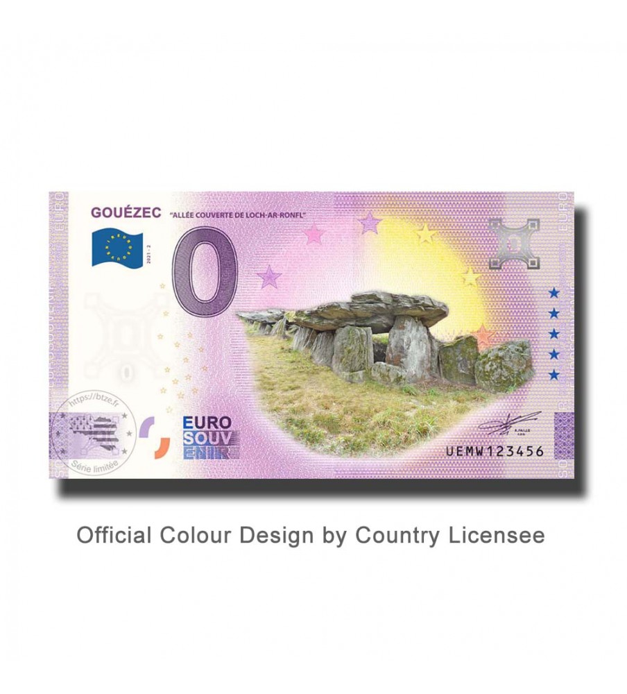 0 Euro Souvenir Banknote Gouezec Colour France UEMW 2021-2