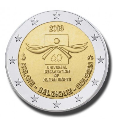 2008 Belgium 60th Anniversary of the Universal Declaration of Human Rights 2 Euro Coin