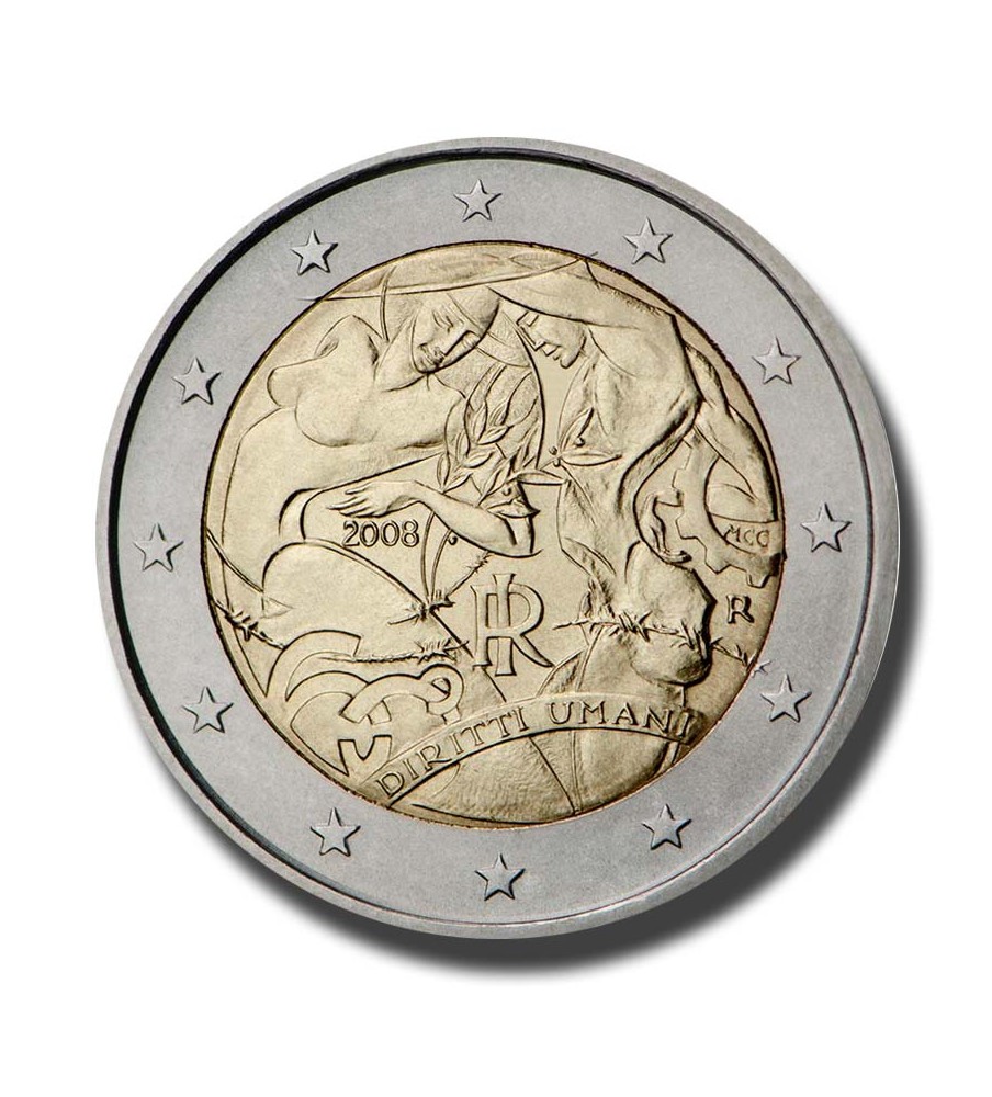 2008 Italy 60th Anniversary of the Universal Declaration of Human Rights 2 Euro Coin