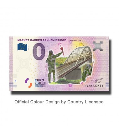 0 Euro Souvenir Banknote Market Garden Arnhem Bridge Colour Netherlands PEAD 2019-1