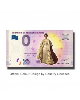 0 Euro Souvenir Banknote Monarchs of the Netherlands Koningin Wilhelmina Colour Netherlands PEAS 2020-6