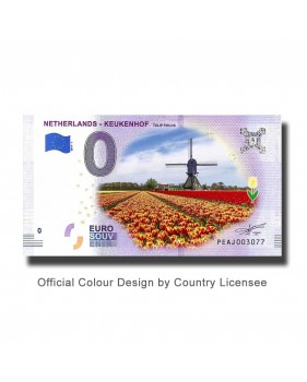 0 Euro Souvenir Banknote Keukenhof Tulip Fields Colour Netherlands PEAJ 2019-1