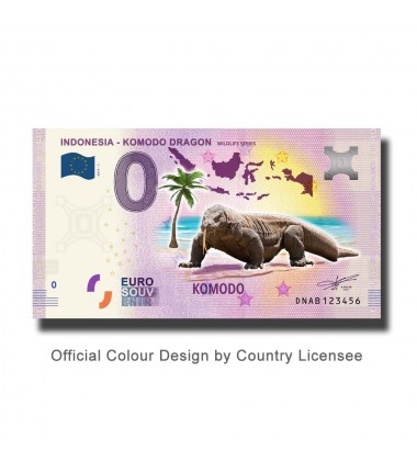 0 Euro Souvenir Banknote Komod Dragon Colour Indonesia DNAB 2019-1