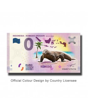 0 Euro Souvenir Banknote Komod Dragon Colour Indonesia DNAB 2019-1