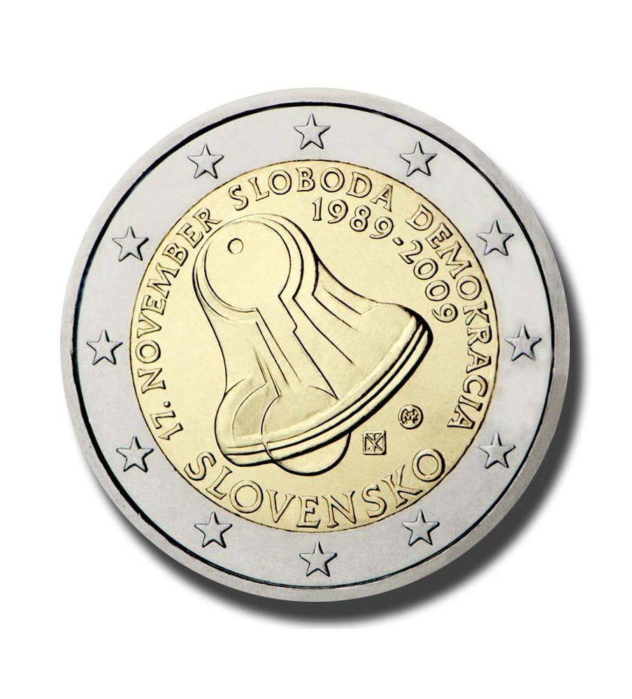 2009 Slovakia 20th Anniversary of the Start of the Velvet Revolution 2 Euro Coin