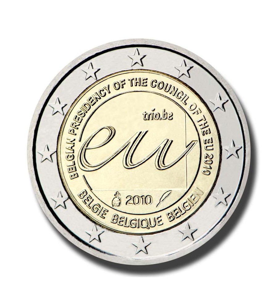 2010 Belgium Belgian Presidency of the Council of the EU 2 Euro Coin