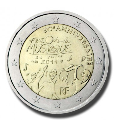 2011 France 30th Anniversary of the Day of Music 2 Euro Coin