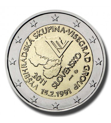 2011 Slovakia 20th Anniversary of the Formation of the Visegrad Group 2 Euro Coin