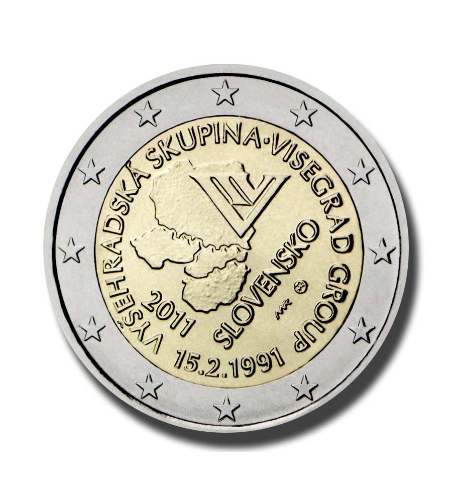2 euro Slovakia 2011 20th anniversary of the formation of the Visegrad Group
