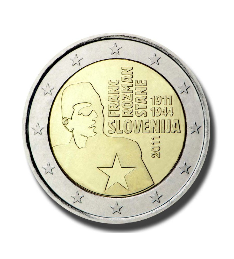 2011 Slovenia 100th Anniversary of the Birth of Franc Rozman 2 Euro Coin