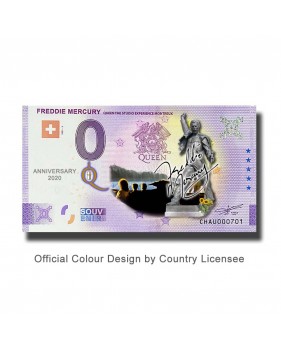 Anniversary 0 Euro Souvenir Banknote Freddie Mercury Colour Switzerland CHAU 2021-3