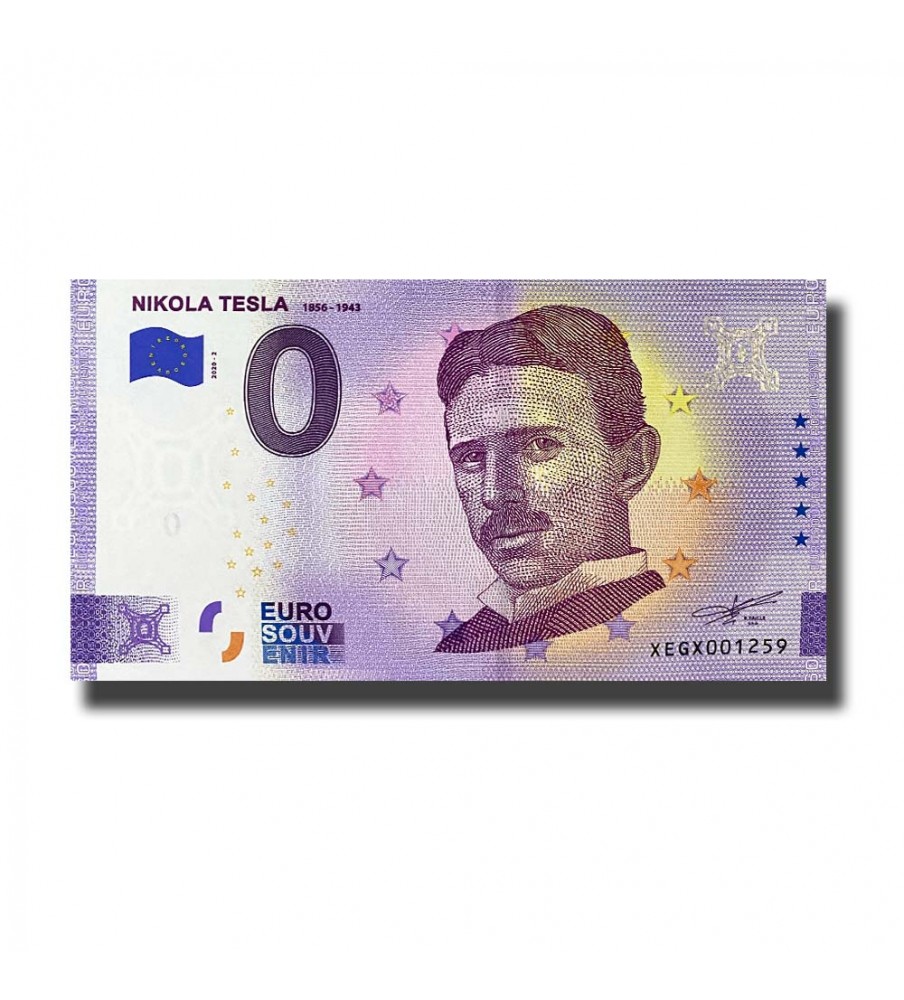 0 Euro Souvenir Banknote Nikola Tesla Germany XEGX 2020-2