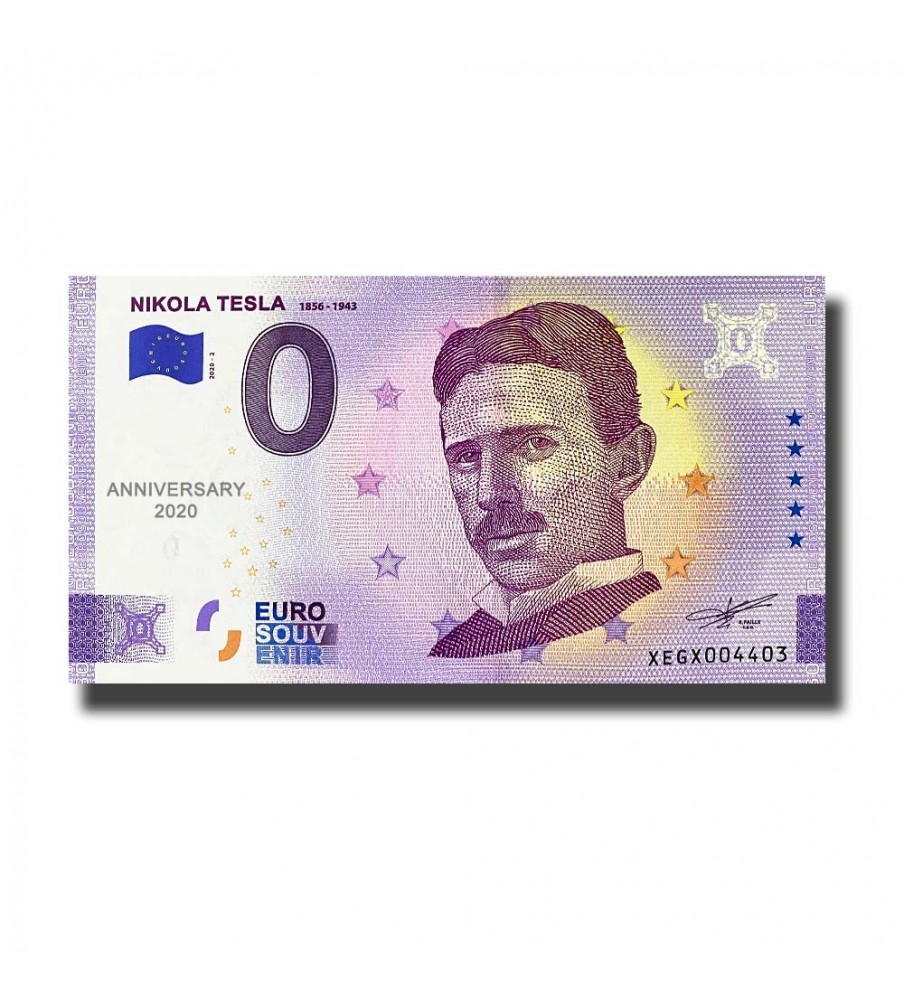 Anniversary 0 Euro Souvenir Banknote Nikola Tesla Germany XEGX 2020-2