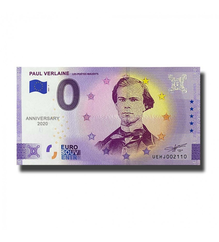 Anniversary 0 Euro Souvenir Banknote Paul Verlaine France UEHJ 2021-7