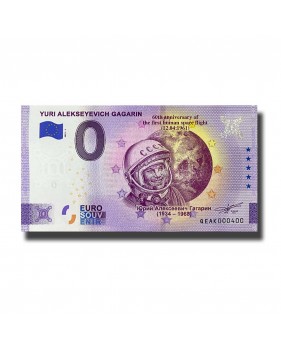 0 Euro Souvenir Banknote Yuri Alekseyevich Gagarin Russia QEAK 2021-1