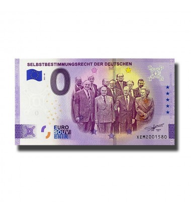 0 Euro Souvenir Banknote Selbstbestimmungsrecht Der Deutschen Germany XEMZ 2021-40