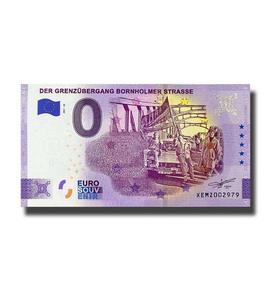 0 Euro Souvenir Banknote Der Grenzuberhanh Bornholmer Strasse Germany XEMZ 2021-30