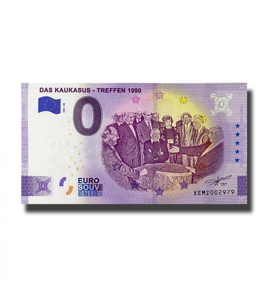 0 Euro Souvenir Banknote Das Kaukasus Treffen 1990 Germany XEMZ 2021-42