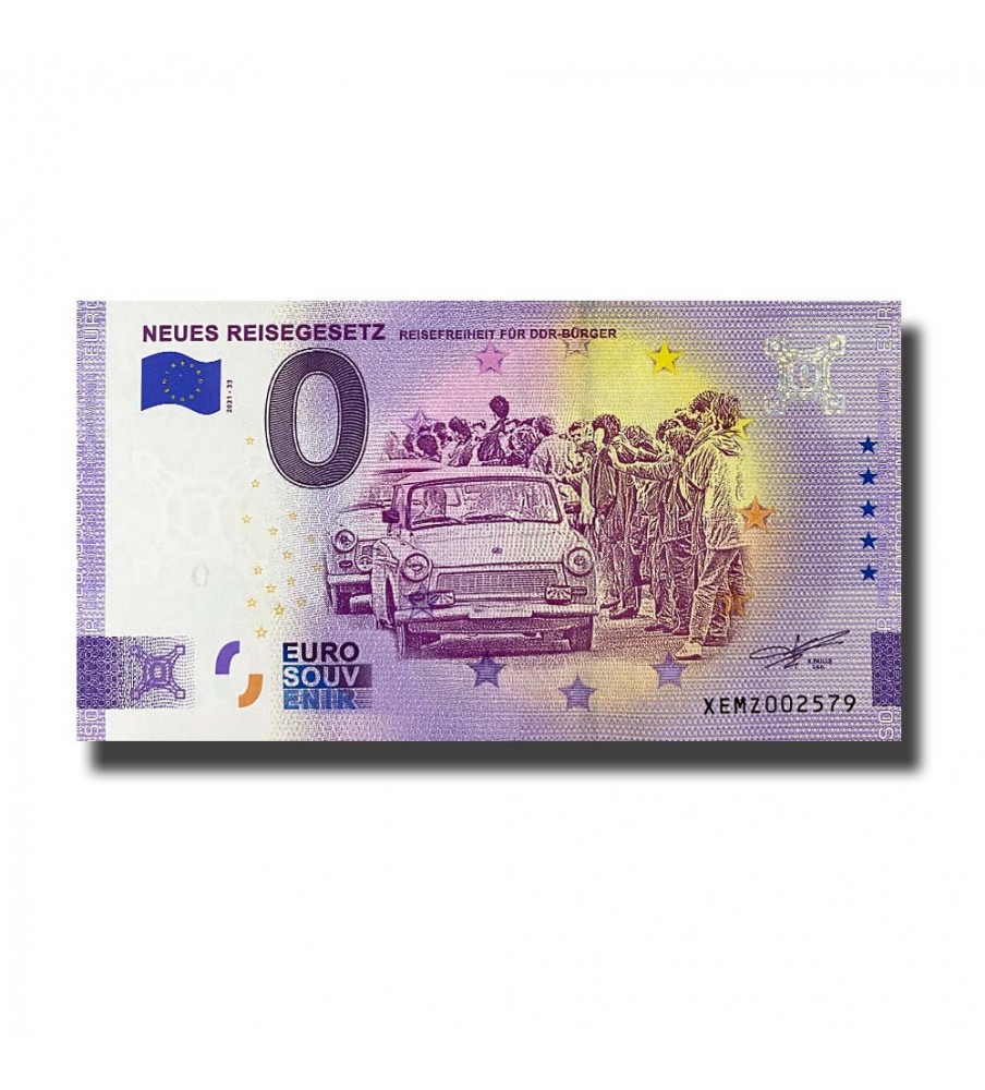 0 Euro Souvenir Banknote Neues Reisegesetz Germany XEMZ 2021-33